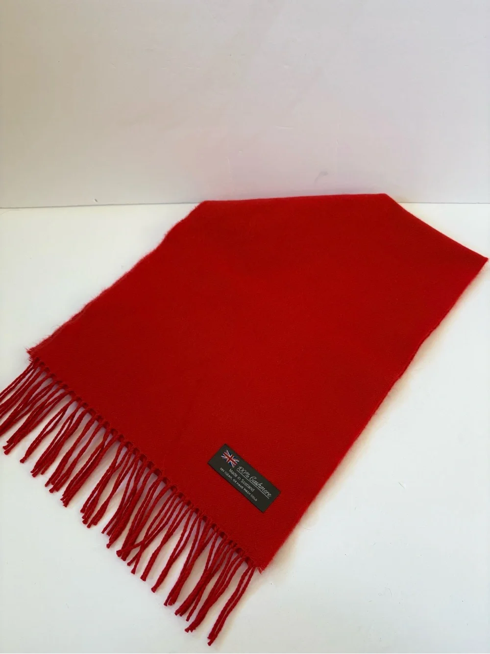 100% CASHMERE Scotland Scarf Red Wrap Scarf Winter Warm Academia Career Preppy